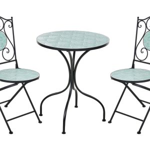 Metalowy zestaw mebli balkonowych czarny 806327 Metalowy zestaw mebli balkonowych czarny 806327