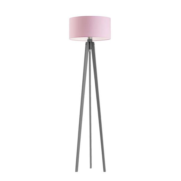 MIAMI lampa podłogowa drewniana do salonu Popielaty/ Jasny Różowy 1003636