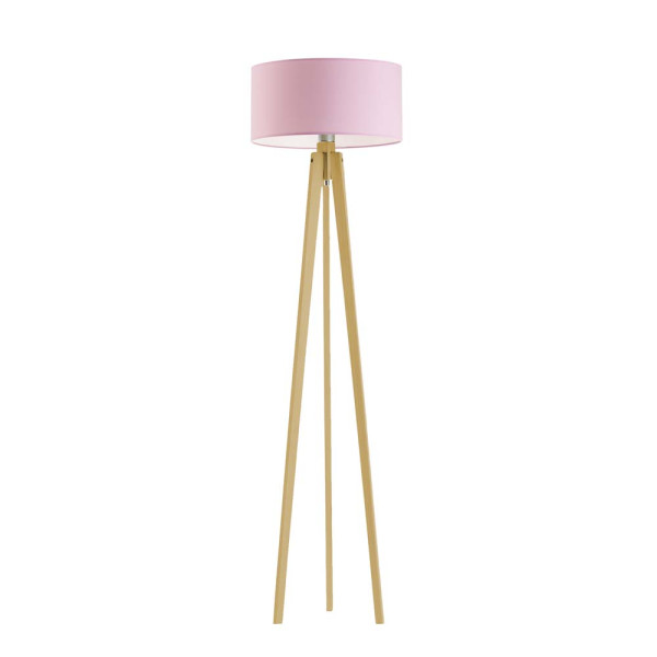 MIAMI lampa stojąca drewniana trójnóg Dąb/ Jasny Różowy 1003660