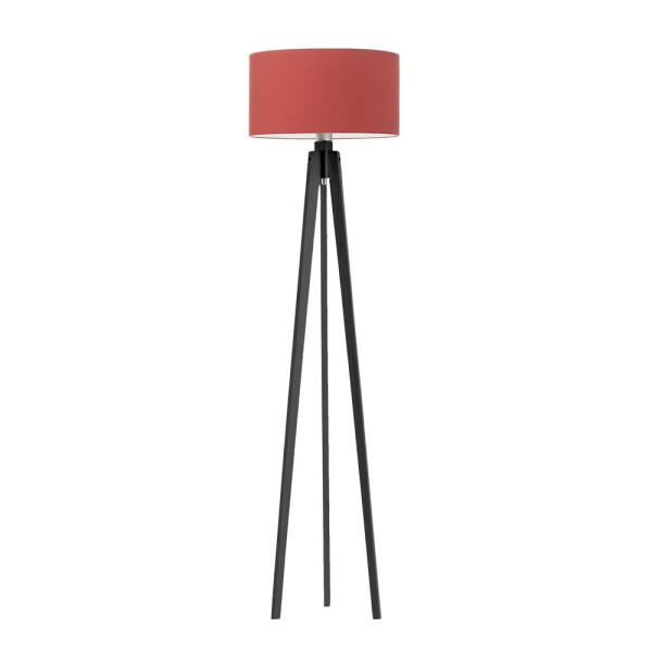 MIAMI lampa stojąca drewniana trójnóg Heban/ Czerwony 1003606
