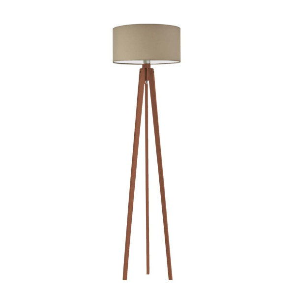 MIAMI lampa stojąca drewniana trójnóg Mahoń/ Beżowy 1003619