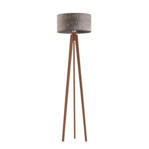 MIAMI lampa stojąca drewniana trójnóg Mahoń/ Szary Melanż (Beton) 1004112 MIAMI lampa stojąca drewniana trójnóg Mahoń/ Szary Melanż (Beton) 1004112