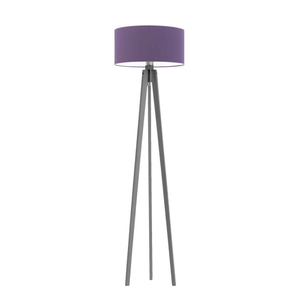MIAMI lampa stojąca drewno styl nordic Popielaty/ Fioletowy 1004116