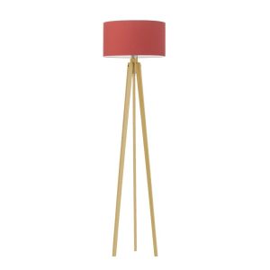 MIAMI lampa tripod drewno minimalistyczna Dąb/ Czerwony 1003822 MIAMI lampa tripod drewno minimalistyczna Dąb/ Czerwony 1003822