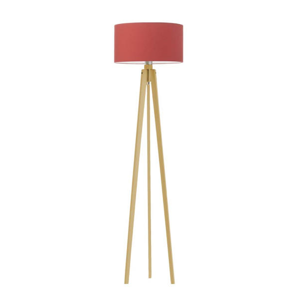 MIAMI lampa tripod drewno minimalistyczna Dąb/ Czerwony 1003822