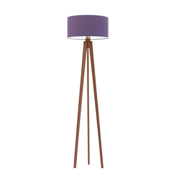 MIAMI lampa tripod drewno minimalistyczna Mahoń/ Fioletowy 1003617