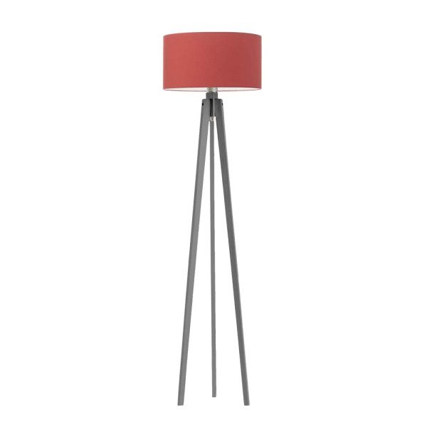 MIAMI tripod lampa stojąca styl loft Popielaty/ Czerwony 1003613
