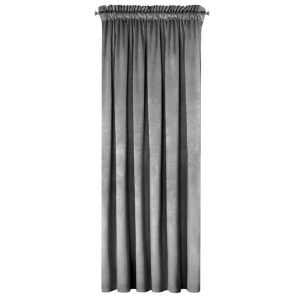 Mięciutkaz Zasłona Welwetowa Velvet na Taśmie 140 x 270 Szara Stal Gotowa 951815