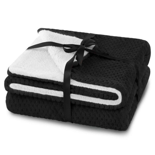 Miękki koc SHLEEPY 130x180 czarny AmeliaHome 883720