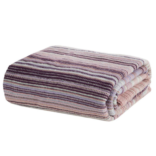 Miękki koc waflowy w paski KAMBER 200X220 pudrowy 865890
