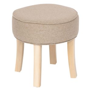 Miękki stołek tapicerowany ADRIEL taboret do toaletki, Ø 35 cm 754123 Miękki stołek tapicerowany ADRIEL taboret do toaletki, Ø 35 cm 754123