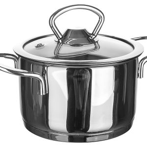 Mini garnuszek z pokrywką stalowy Piccolo 0,75 l srebrny 22705 Mini garnuszek z pokrywką stalowy Piccolo 0,75 l srebrny 22705