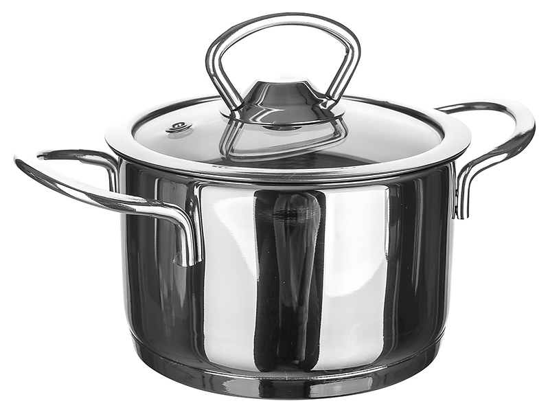 Mini garnuszek z pokrywką stalowy Piccolo 0,75 l srebrny 22705