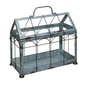 Mini szklarnia metalowa szara 26×29 cm dekoracyjna 948793 Mini szklarnia metalowa szara 26×29 cm dekoracyjna 948793