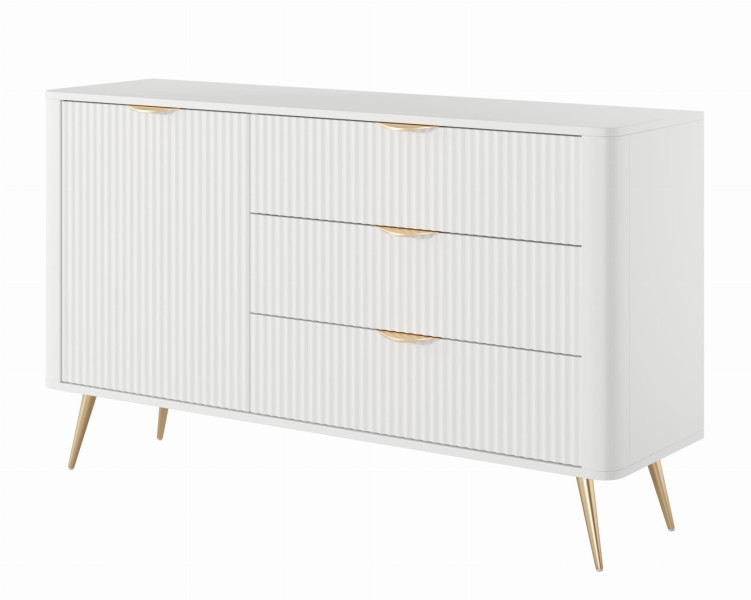 Minimalistyczna biała komoda do stylowego pokoju BELLO 990620
