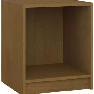 Minimalistyczna drewniana szafka nocna miodowy brąz – Zyreon 643201 Minimalistyczna drewniana szafka nocna miodowy brąz – Zyreon 643201