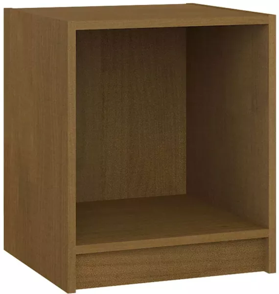 Minimalistyczna drewniana szafka nocna miodowy brąz - Zyreon 643201