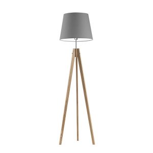 Minimalistyczna lampa stojąca ARUBA z drewnem Dąb/ Szary Stalowy 922341 Minimalistyczna lampa stojąca ARUBA z drewnem Dąb/ Szary Stalowy 922341