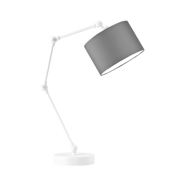 Minimalistyczna lampka biurkowa ASMARA Biały - Szary Stalowy 872291