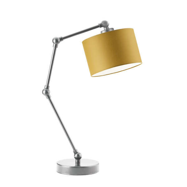 Minimalistyczna lampka biurkowa ASMARA Srebrny - Musztardowy 872310