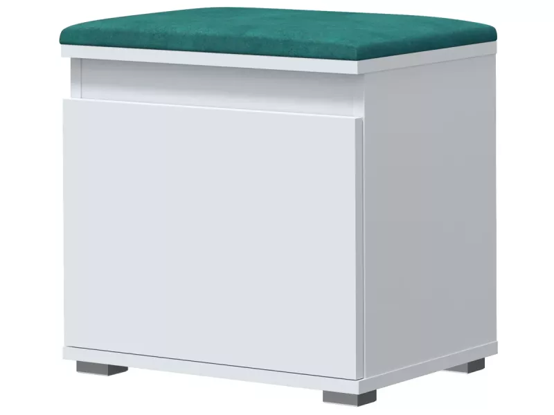 Minimalistyczna szafka na buty z siedziskiem biały + zielony - Ritica 229442