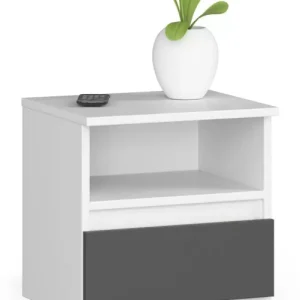Minimalistyczna szafka nocna biały + szary – Tiska 708162 Minimalistyczna szafka nocna biały + szary – Tiska 708162