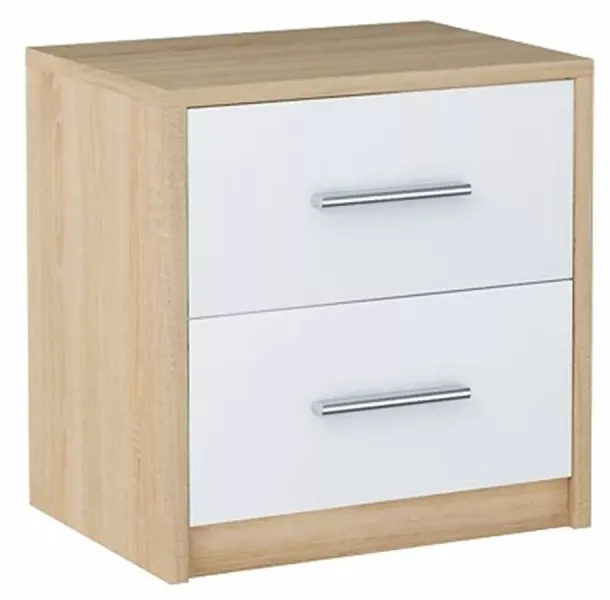Minimalistyczna szafka nocna dąb sonoma + biały - Orlo 692314