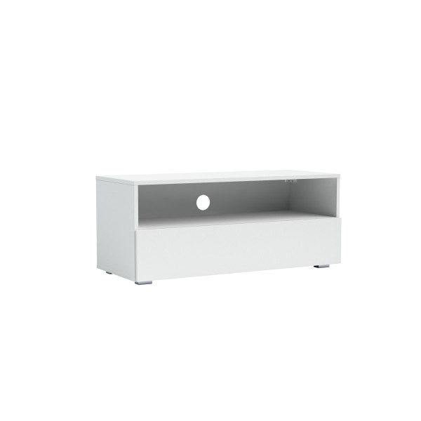 Minimalistyczna szafka RTV Tebris 100 cm w białym kolorze 662468