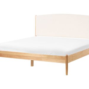 Minimalistyczne łóżko drewniane 180×200 cm rama ze stelażem jasnobrązowe 881581 Minimalistyczne łóżko drewniane 180×200 cm rama ze stelażem jasnobrązowe 881581