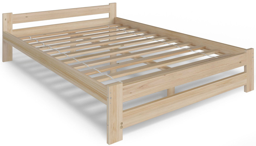 Minimalistyczne łóżko z drewna sosnowego 140x200 - Tivro 326726