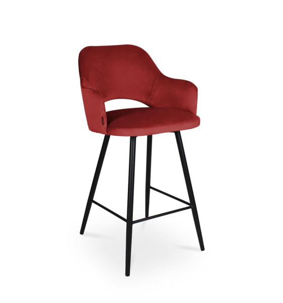 Minimalistyczny Hoker MARCY czerwony na czarnej nodze 329118