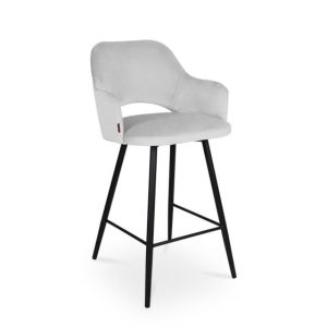 Minimalistyczny Hoker MARCY jasny szary na czarnej nodze 329123 Minimalistyczny Hoker MARCY jasny szary na czarnej nodze 329123
