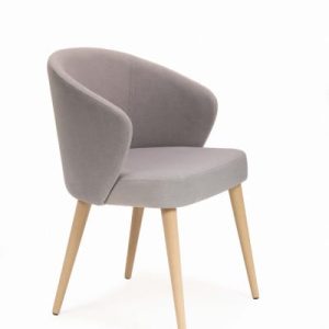 Mirek 5 krzesło tapicerowane szare nogi dąb artisan 653492 Mirek 5 krzesło tapicerowane szare nogi dąb artisan 653492