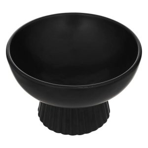 Misa ceramiczna czarna na nóżce Ø 22 cm 239365 Misa ceramiczna czarna na nóżce Ø 22 cm 239365