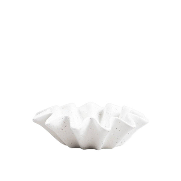 Misa dekoracyjna EVANIA ceramiczna biała 19x19x6 cm HOMLA 936120