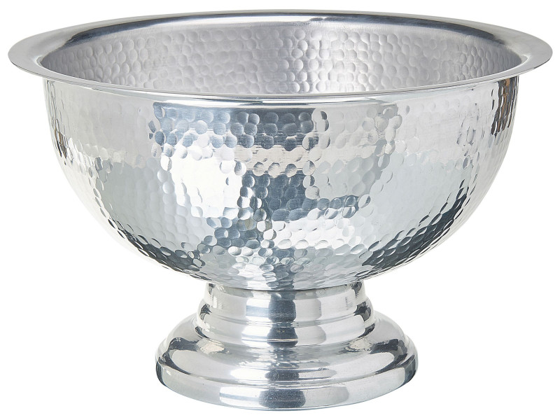 Misa dekoracyjna młotkowany metal glamour srebrna 306049