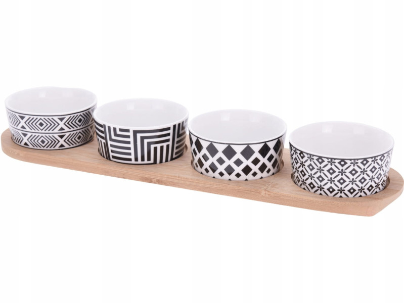 Miseczki na przekąski Ceramiczne na Sos Dipy Porcelanowe Taca Zestaw 4 szt. 386490