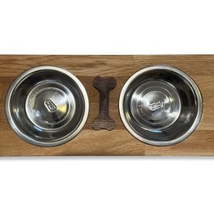 Miska dla psa na stojaku drewnianym XL 570871