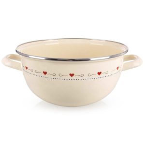 Miska emaliowana z uchwytami kremowa TONCA 33 cm, 5 l 792774 Miska emaliowana z uchwytami kremowa TONCA 33 cm, 5 l 792774