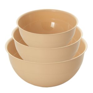 Miska Plastikowa Okrągła Kuchenna Zestaw Misek X3 Beżowa 384313 Miska Plastikowa Okrągła Kuchenna Zestaw Misek X3 Beżowa 384313