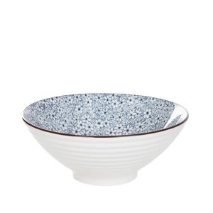 Miska SALADO w kwiaty z brązowym rantem 20,5 cm HOMLA 922467 Miska SALADO w kwiaty z brązowym rantem 20,5 cm HOMLA 922467