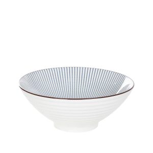 Miska SALADO w paski z brązowym rantem 20,5 cm HOMLA 922472 Miska SALADO w paski z brązowym rantem 20,5 cm HOMLA 922472