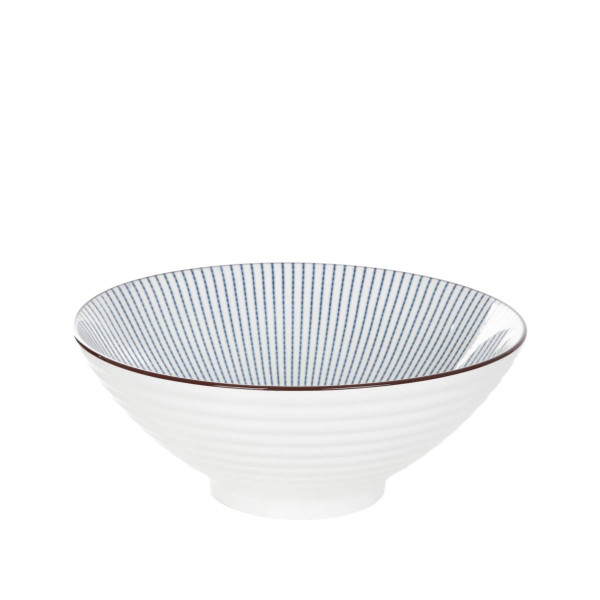 Miska SALADO w paski z brązowym rantem 20,5 cm HOMLA 922472