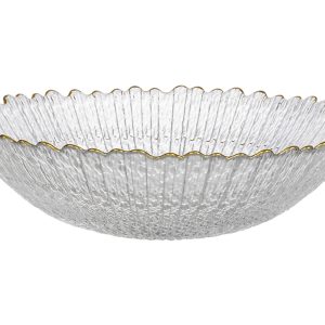 Miska szklana ze złotym rantem Vera 25 cm 764811 Miska szklana ze złotym rantem Vera 25 cm 764811