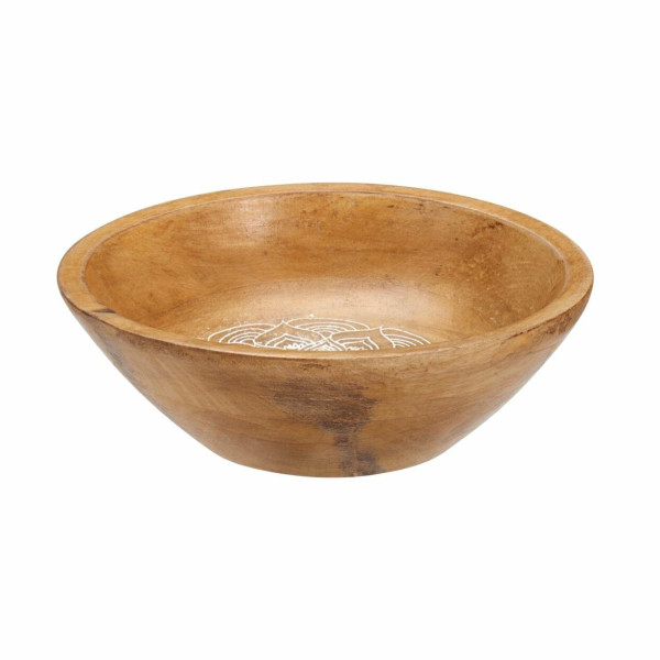 Miska z drewna mango z dekoracyjnym wzorem 19,5 cm brązowa 989787