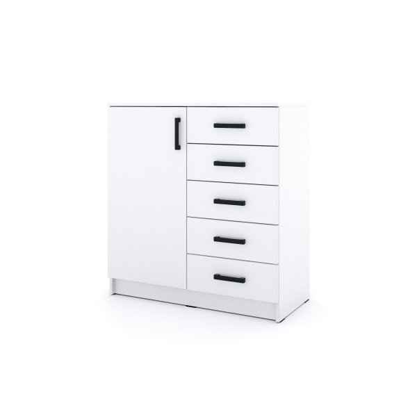 Młodzieżowa komoda Sigma B1 5S 90 cm z szufladami - biała 986216