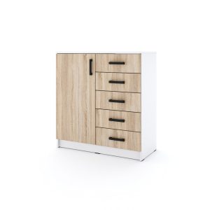Młodzieżowa komoda Sigma B4 1U5S 90 cm szufladami – dąb sonoma 986224 Młodzieżowa komoda Sigma B4 1U5S 90 cm szufladami – dąb sonoma 986224