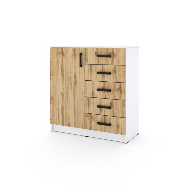 Młodzieżowa komoda Sigma B6 1U5S 90 cm z szufladami - dąb wotan 986214