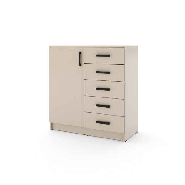 Młodzieżowa komoda Sigma K3 5S 90 cm z szufladami - kaszmir 986218