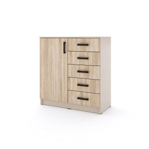 Młodzieżowa komoda Sigma K4 1U5S 90 cm z szufladami – dąb sonoma 986220 Młodzieżowa komoda Sigma K4 1U5S 90 cm z szufladami – dąb sonoma 986220